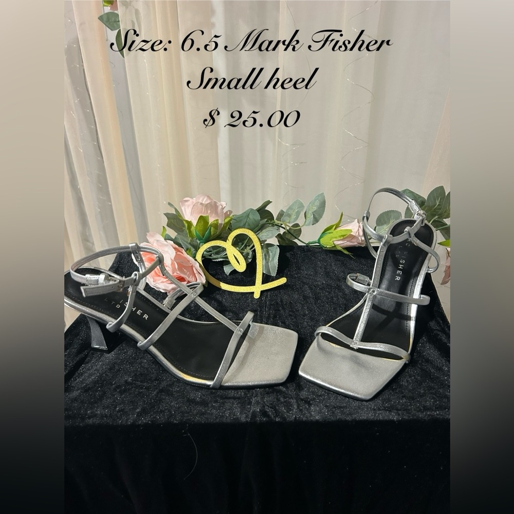 Marc Fisher Silver Strappy Heels